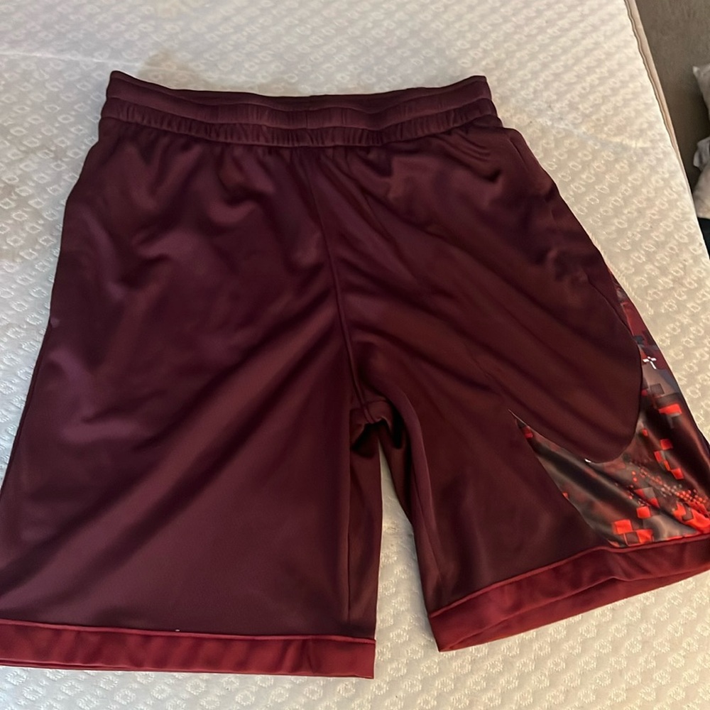 Maroon youth dri fit athletic shorts